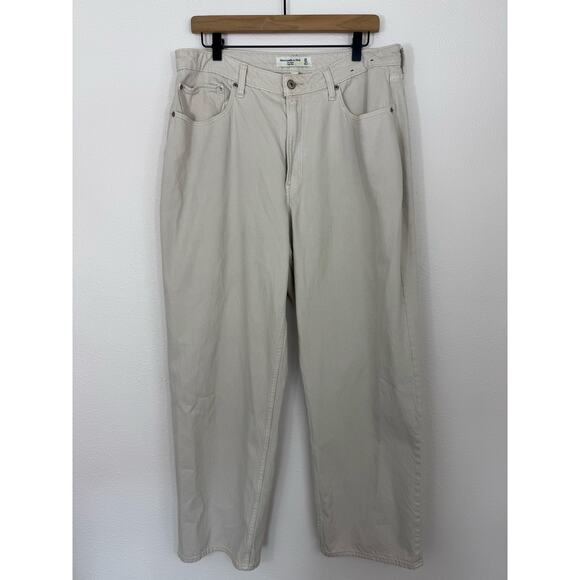 Abercrombie & Fitch Curve Love Loose High Rise Jeans 32/14R - Picture 1 of 5